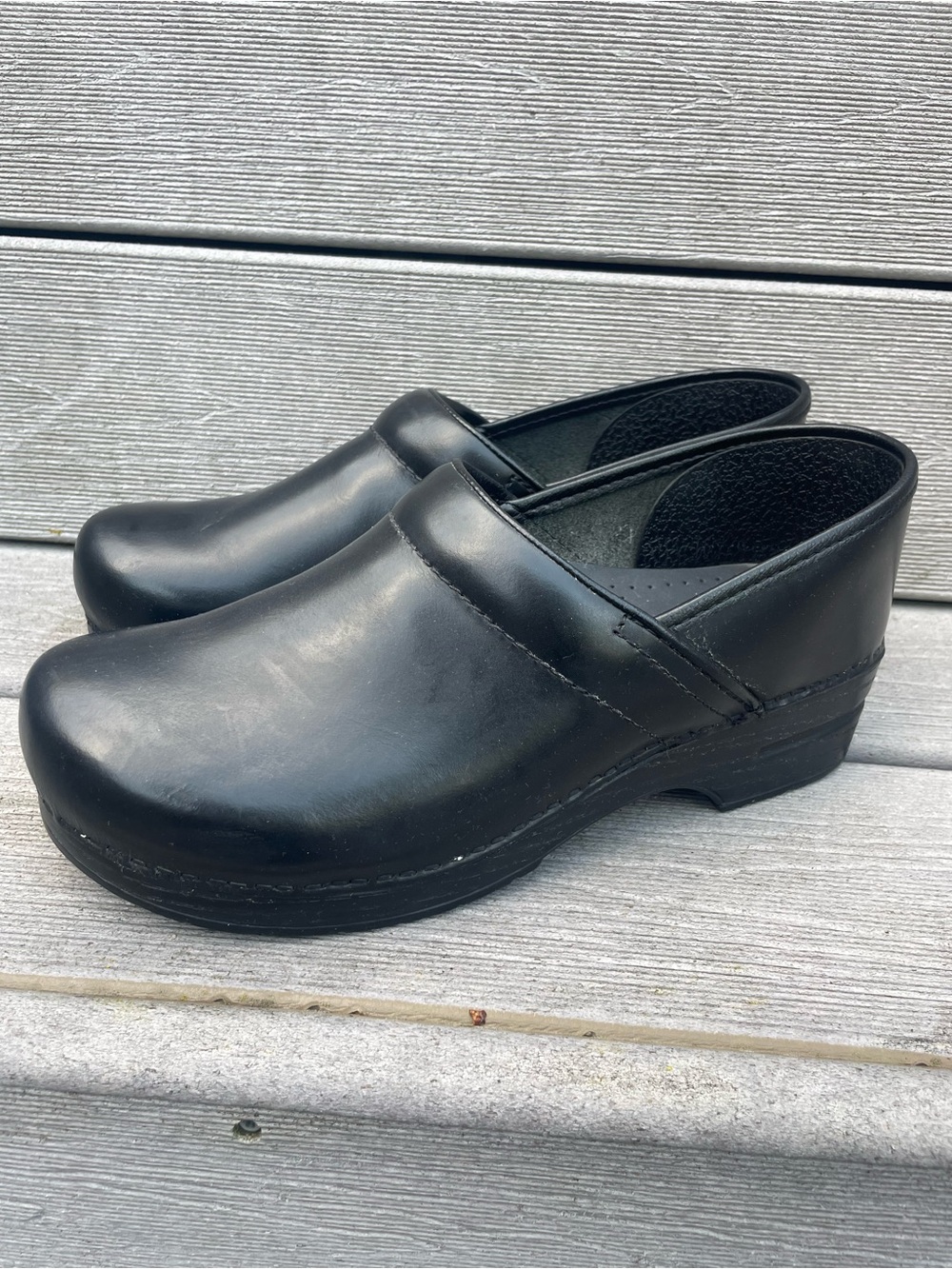 Dansko Professional Black Leather Clogs Women's Size 42 11.5 12 US